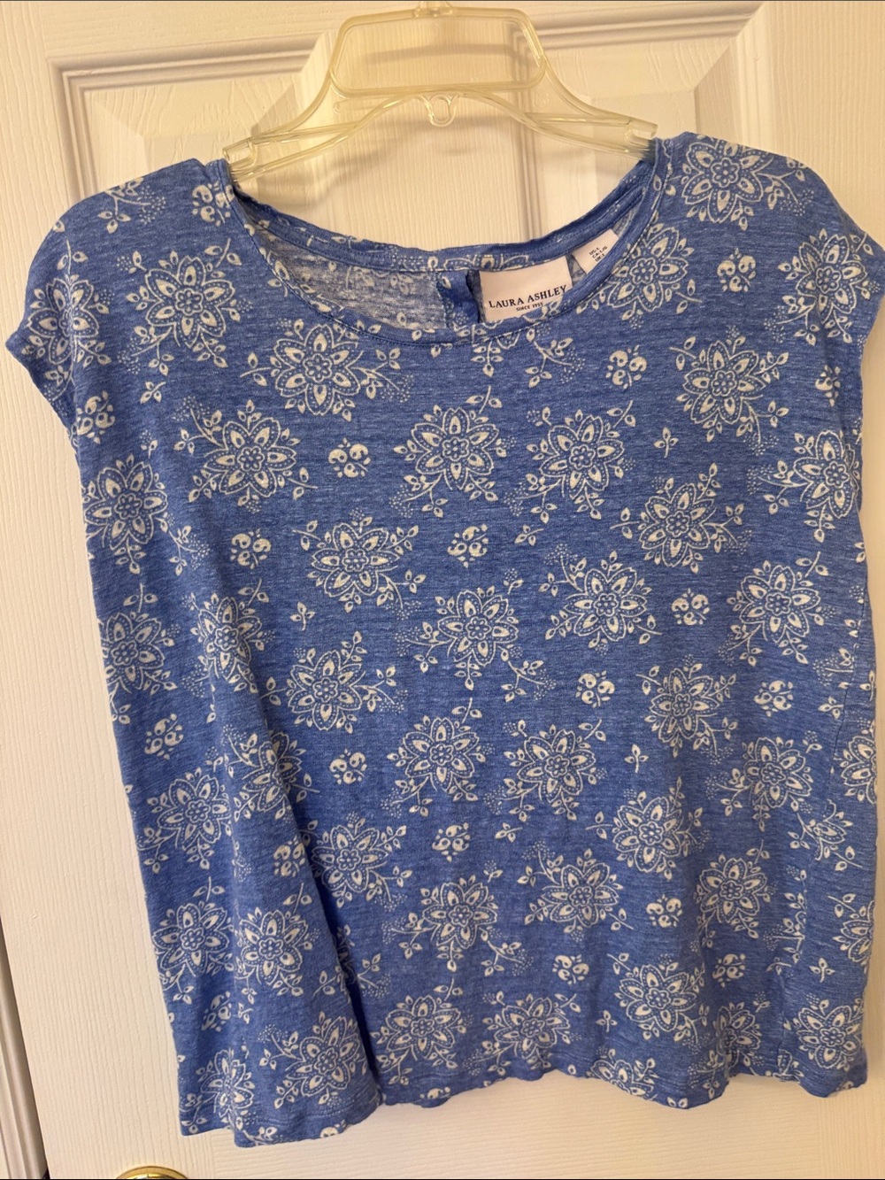 Laura Ashley Blue Floral Crewneck Tee
